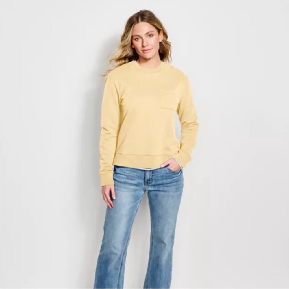Orvis Riverside Crew Sweatshirt in Honeycomb Yellow Size XL